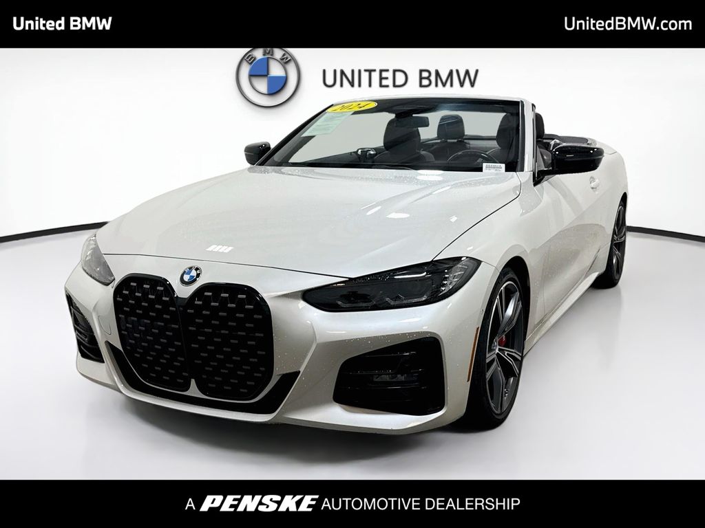White Metallic 2024 BMW 4 Series Convertible Rear-Wheel Drive 8-Speed Automatic