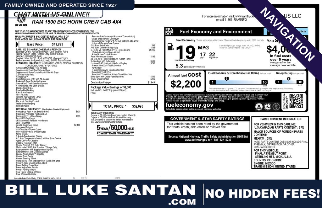 2019 RAM 1500 Big Horn Crew Cab 4WD