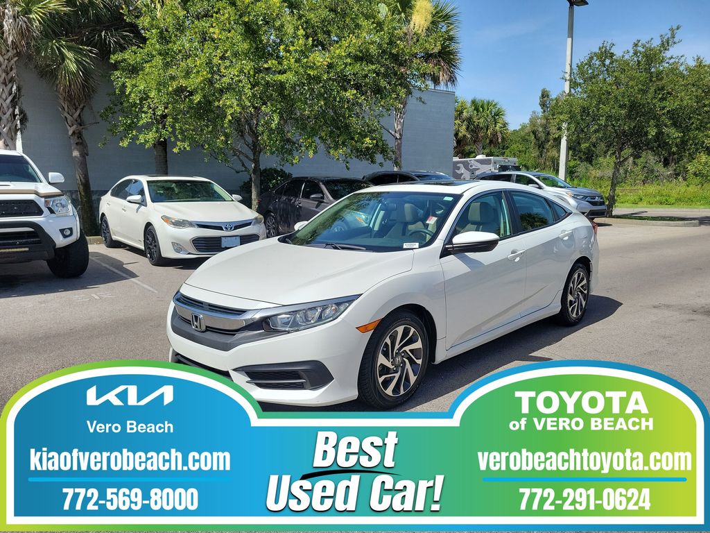 White 2016 Honda Civic Sedan Front-Wheel Drive Continuously Variable Transmission