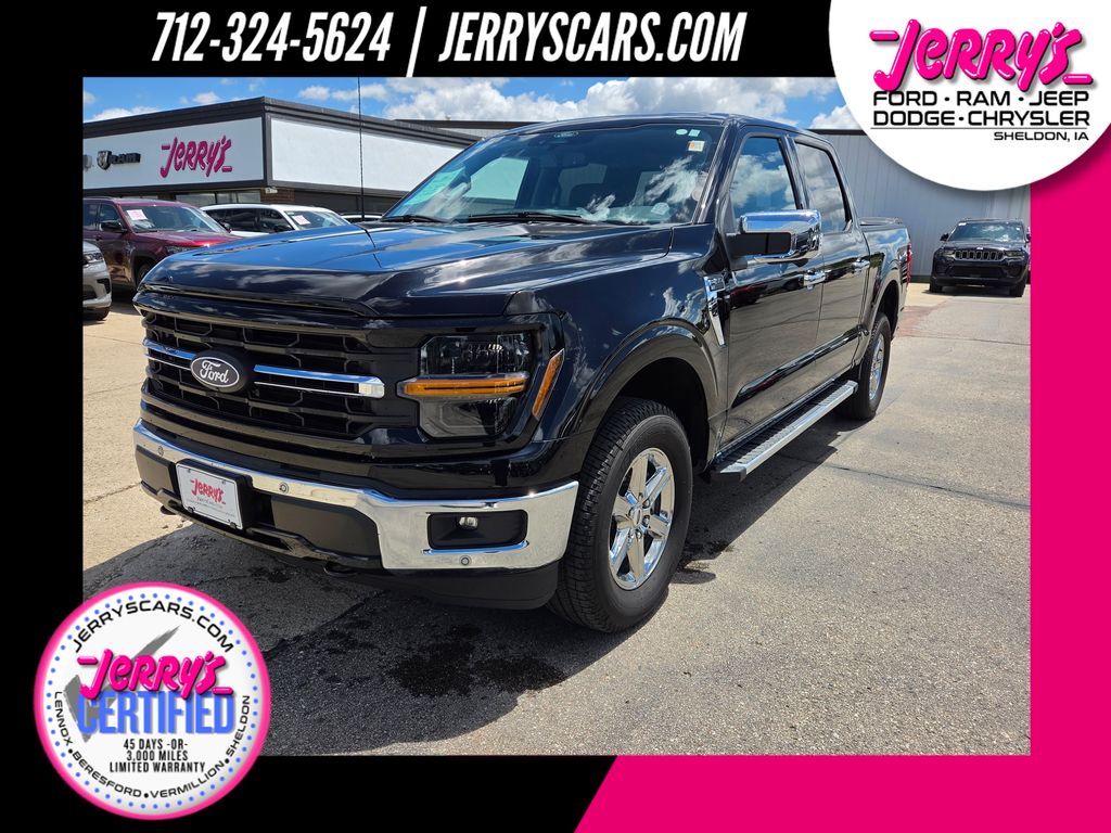 Black 2024 Ford F-150 Pickup Truck Four-Wheel Drive Automatic