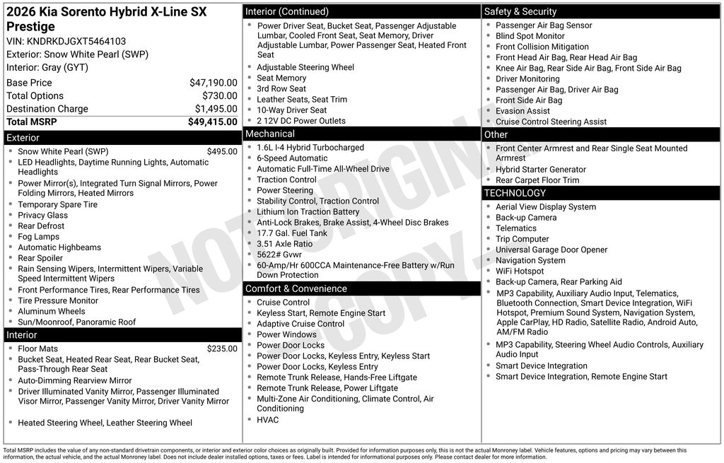 New 2026 White Kia X-Line SX Prestige image 2
