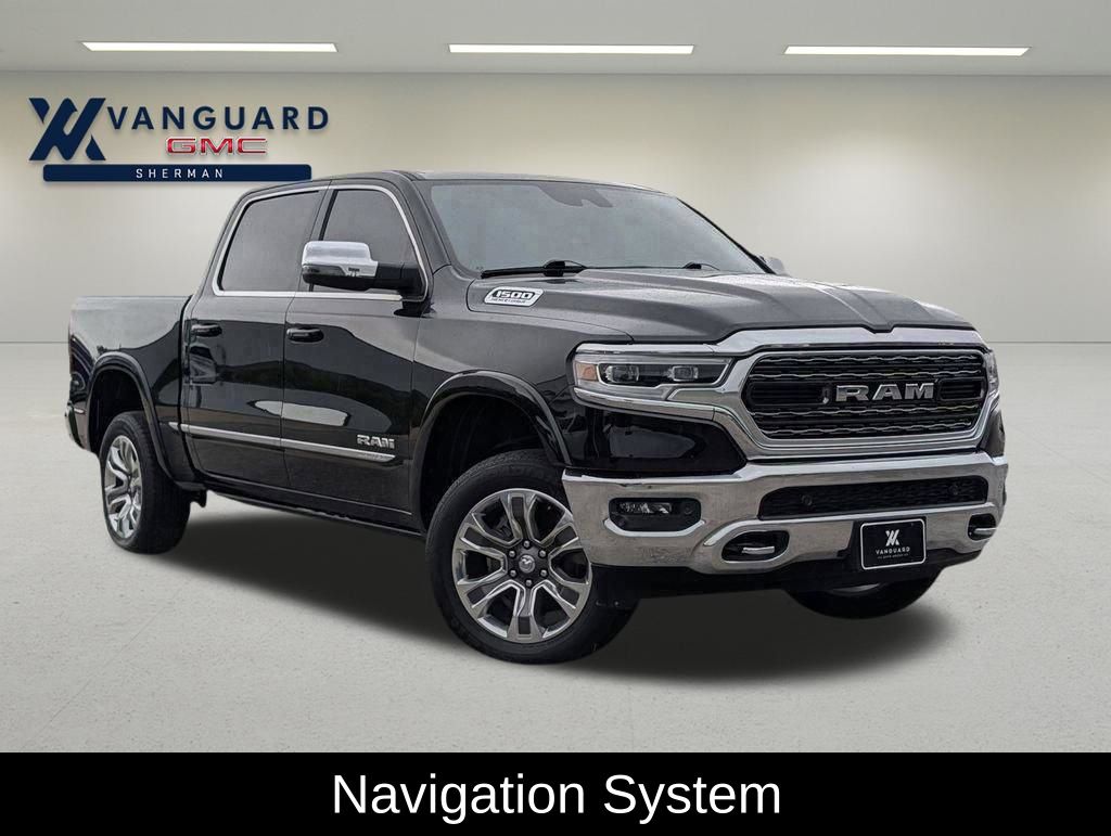 Diamond Black Crystal Pearlcoat 2023 RAM 1500 Limited Crew Cab 4WD Pickup Truck Four-Wheel Drive Automatic