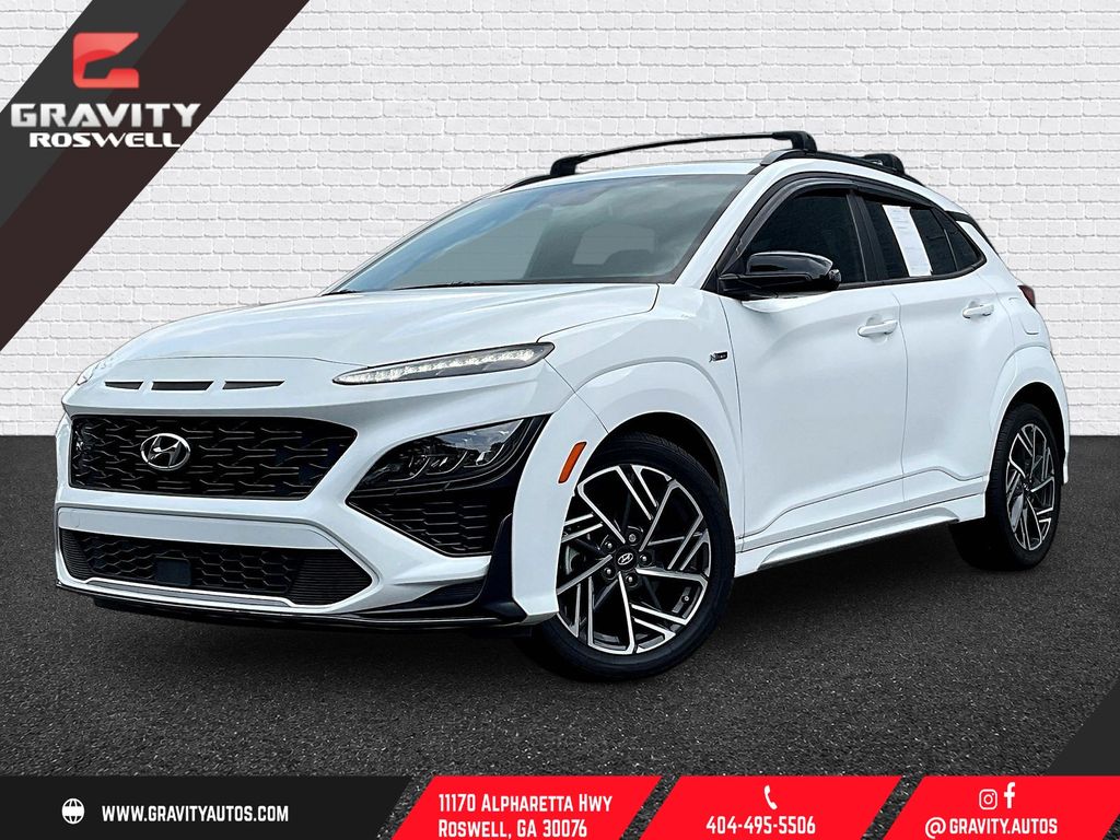 Lunar White 2022 Hyundai Kona SUV / Crossover All-Wheel Drive 7-Speed Automatic