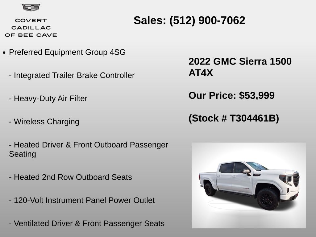Used Car 2022 Gmc Sierra 1500  At4x For Sale Under $60,000 In Austin, Texas