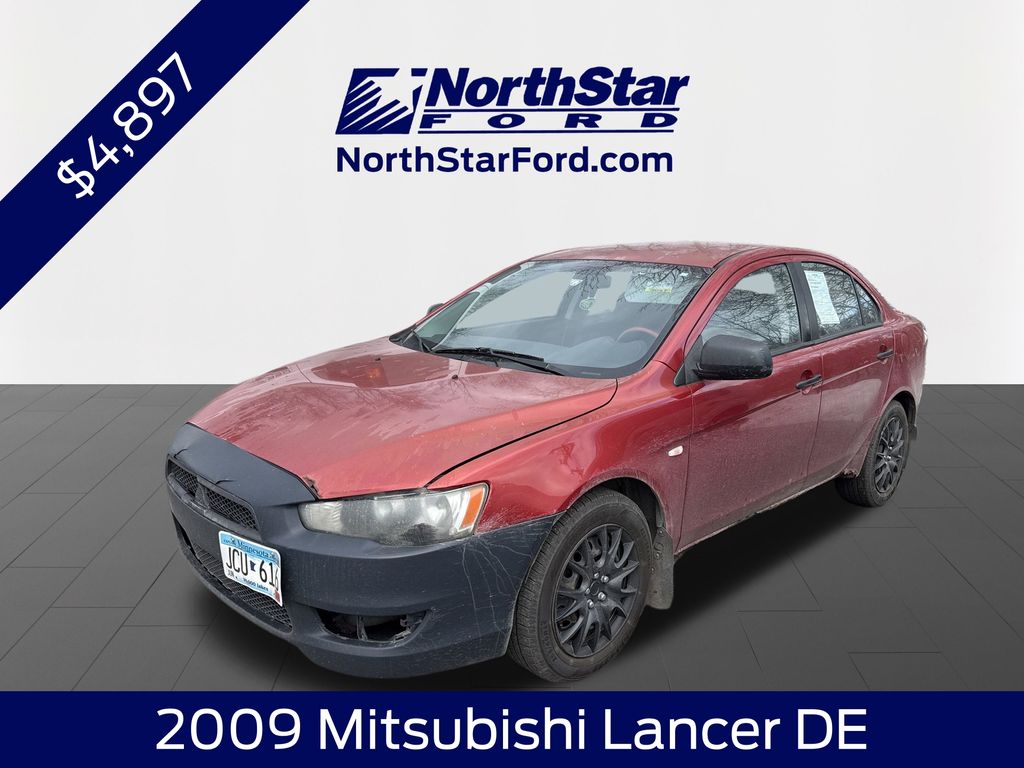 Red 2009 Mitsubishi Lancer DE Sedan Front-Wheel Drive Continuously Variable Transmission
