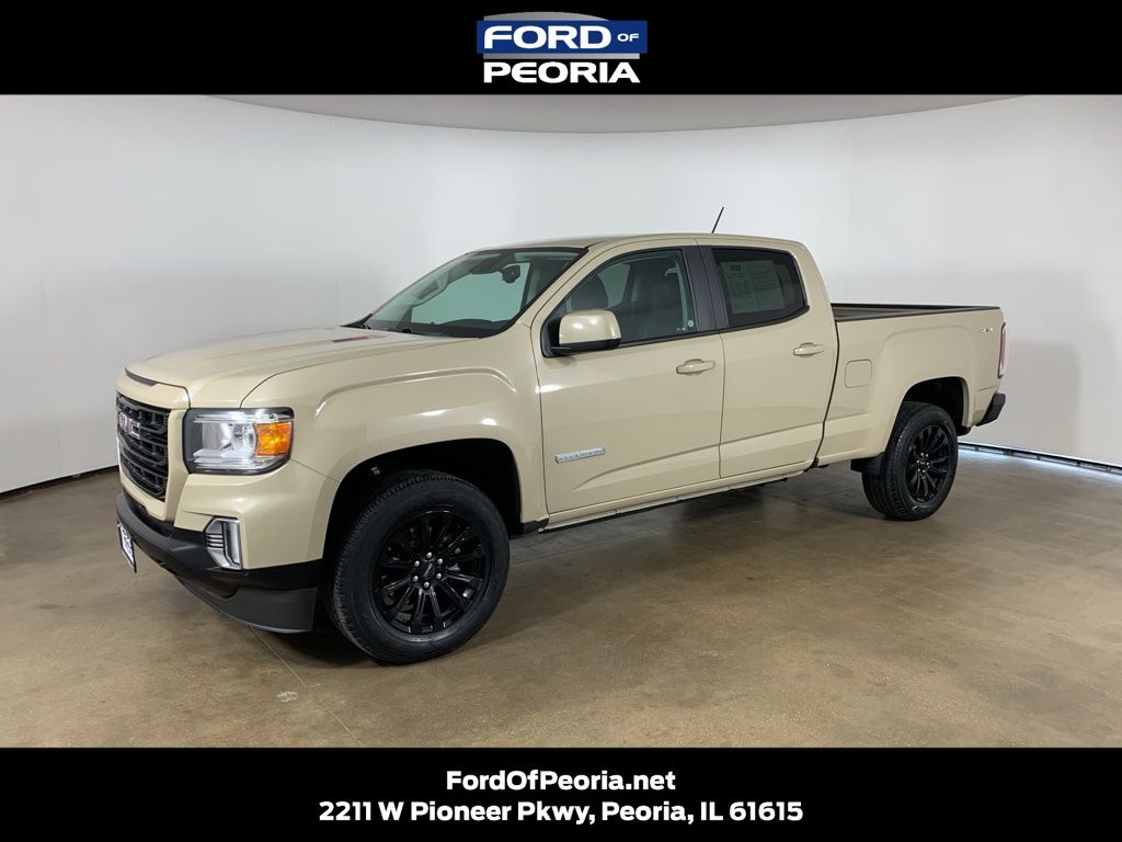 Desert Sand Metallic 2022 GMC Canyon Elevation Crew Cab 4WD Pickup Truck Four-Wheel Drive 6-Speed Automatic