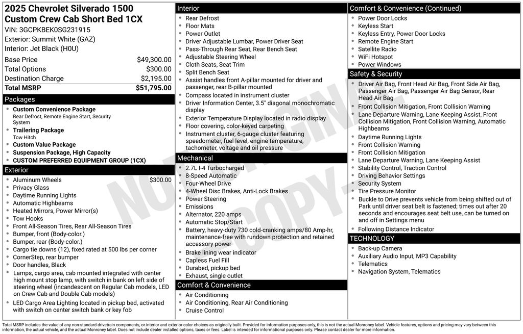 Used 2025 White Chevrolet Custom image 6