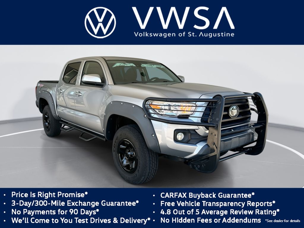 Silver Sky Metallic 2021 Toyota Tacoma Pickup Truck Four-Wheel Drive 6-Speed Automatic