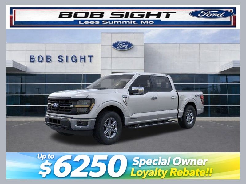 Iconic Silver Metallic 2025 Ford F-150 XLT SuperCrew 4WD Pickup Truck Four-Wheel Drive Automatic