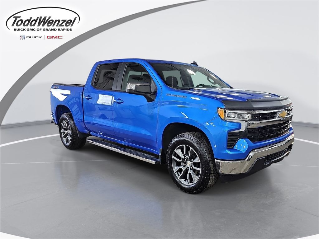Riptide Blue Metallic 2025 Chevrolet Silverado 1500 LT Crew Cab 4WD Pickup Truck Four-Wheel Drive 8-Speed Automatic