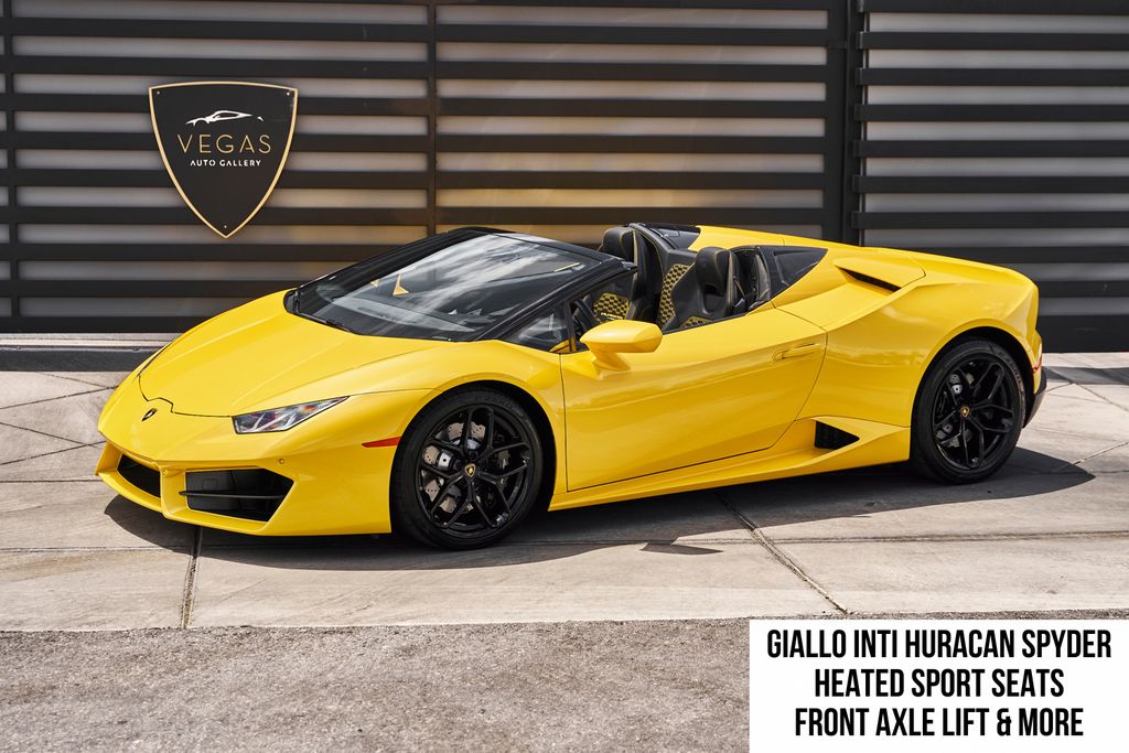 Giallo Inti Pearl Effect 2018 Lamborghini Huracan Convertible Rear-Wheel Drive 7-Speed Automatic