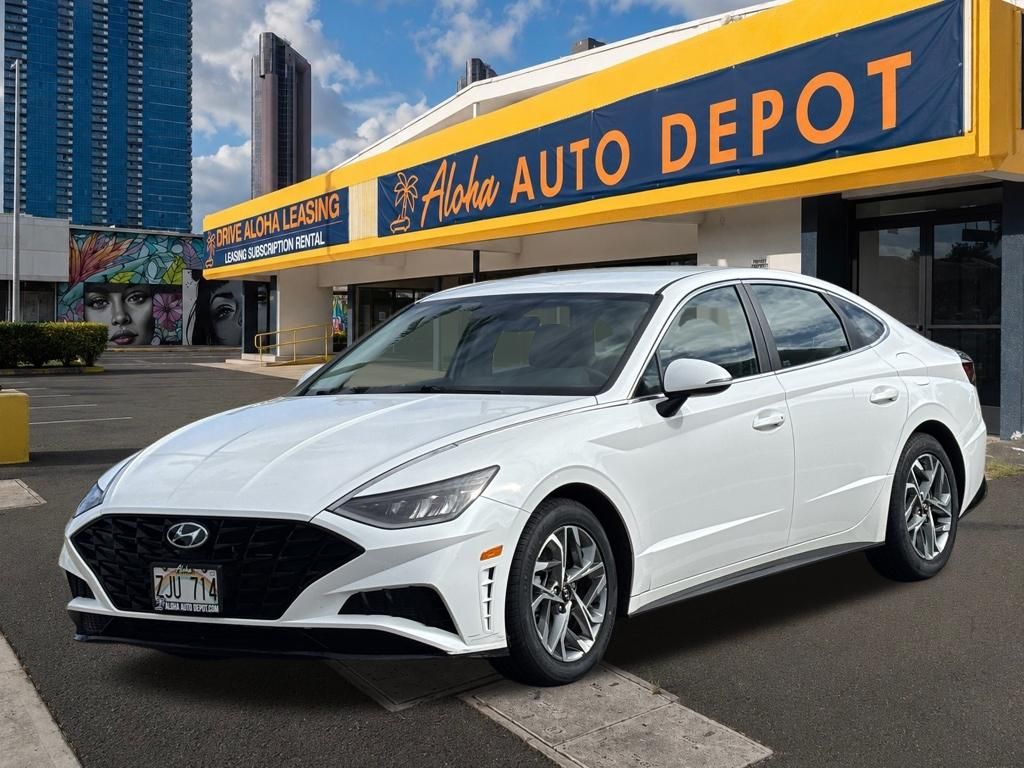 Serenity White 2023 Hyundai Sonata Sedan Front-Wheel Drive 8-Speed Automatic
