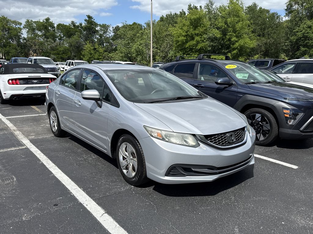 Silver 2015 Honda Civic LX Sedan Front-Wheel Drive Continuously Variable Transmission