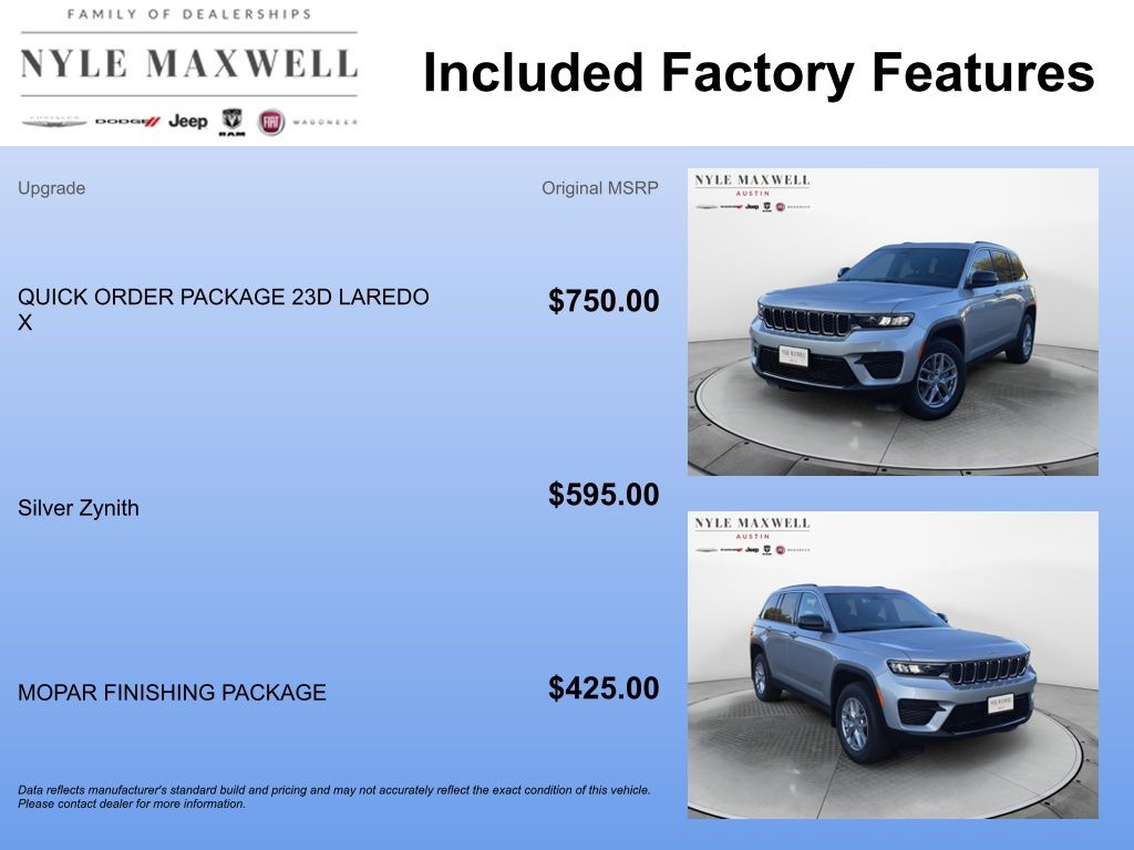 New Car 2025 Jeep Grand Cherokee  Laredo X For Sale Under $35,000 In Austin, Texas