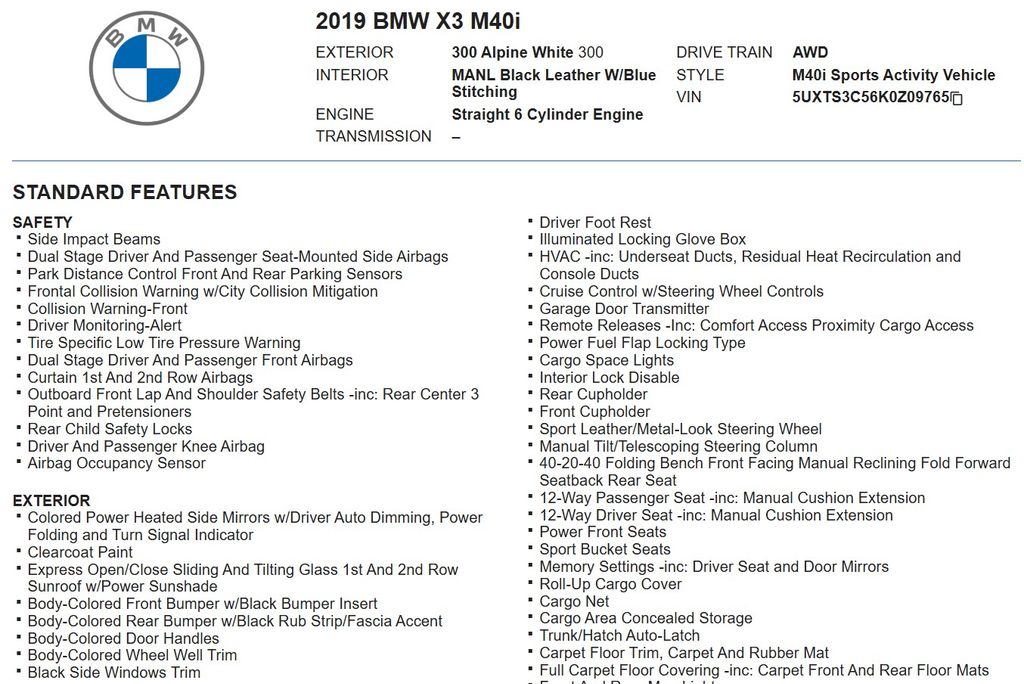 2019 BMW X3 M40i photo
