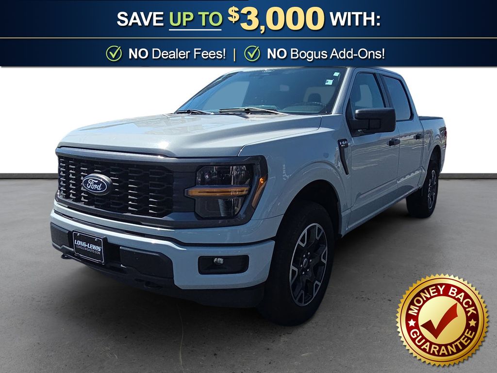 Avalanche Gray 2024 Ford F-150 STX SuperCrew 4WD Pickup Truck Four-Wheel Drive Automatic