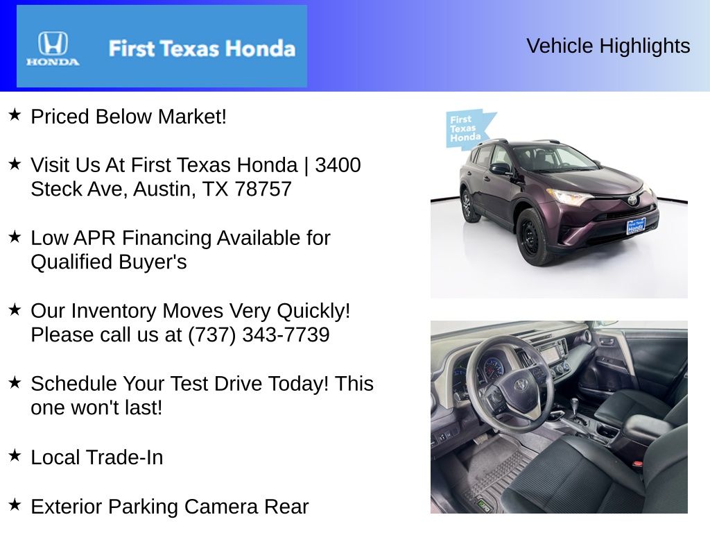 Used Car 2018 Toyota Rav4  Le For Sale Under $15,000 In Austin, Texas