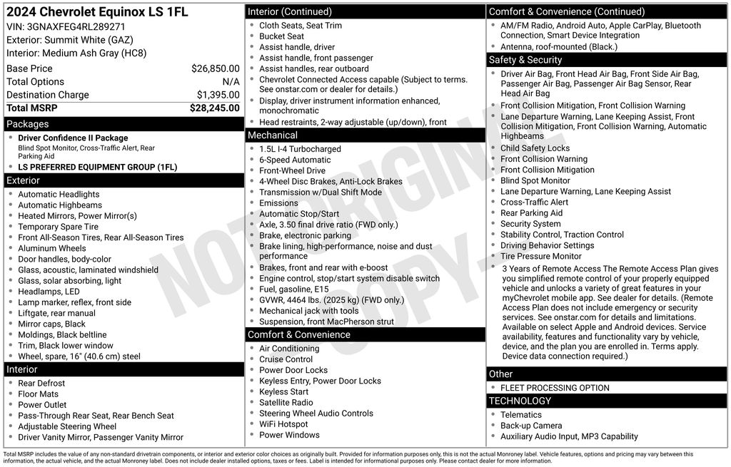 2024 Chevrolet Equinox LS White at Luther Ford