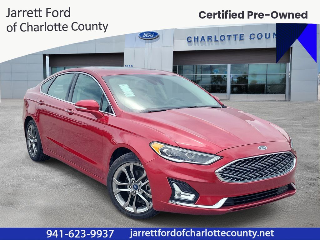Red Metallic 2020 Ford Fusion Hybrid Sedan Front-Wheel Drive Continuously Variable Transmission