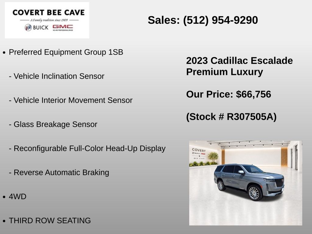 Used Car 2023 Cadillac Escalade  Premium Luxury For Sale Under $70,000 In Austin, Texas