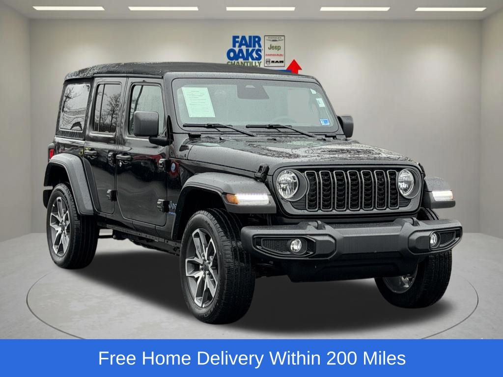 Black Clearcoat 2025 Jeep Wrangler 4xe Sport S 4WD SUV / Crossover Four-Wheel Drive 8-Speed Automatic