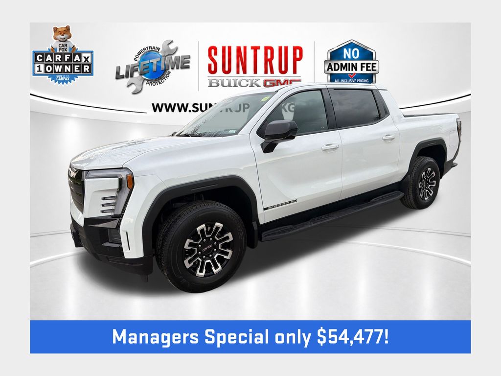 Summit White 2026 GMC Sierra EV Elevation Crew Cab (Standard Range) e4WD Pickup Truck All-Wheel Drive 1-Speed Automatic