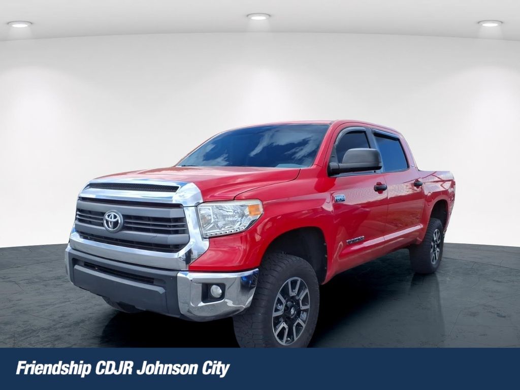 Red 2015 Toyota Tundra SR5 CrewMax 5.7L FFV 4WD Pickup Truck Four-Wheel Drive 6-Speed Automatic Overdrive