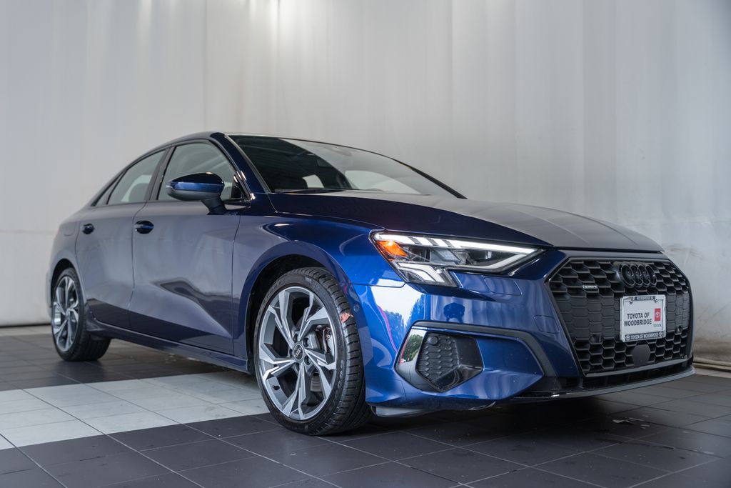Navarra Blue Metallic 2023 Audi A3 Sedan All-Wheel Drive 7-Speed Automatic