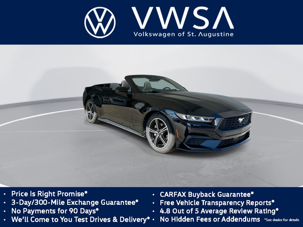 Shadow Black 2024 Ford Mustang Convertible Rear-Wheel Drive Automatic