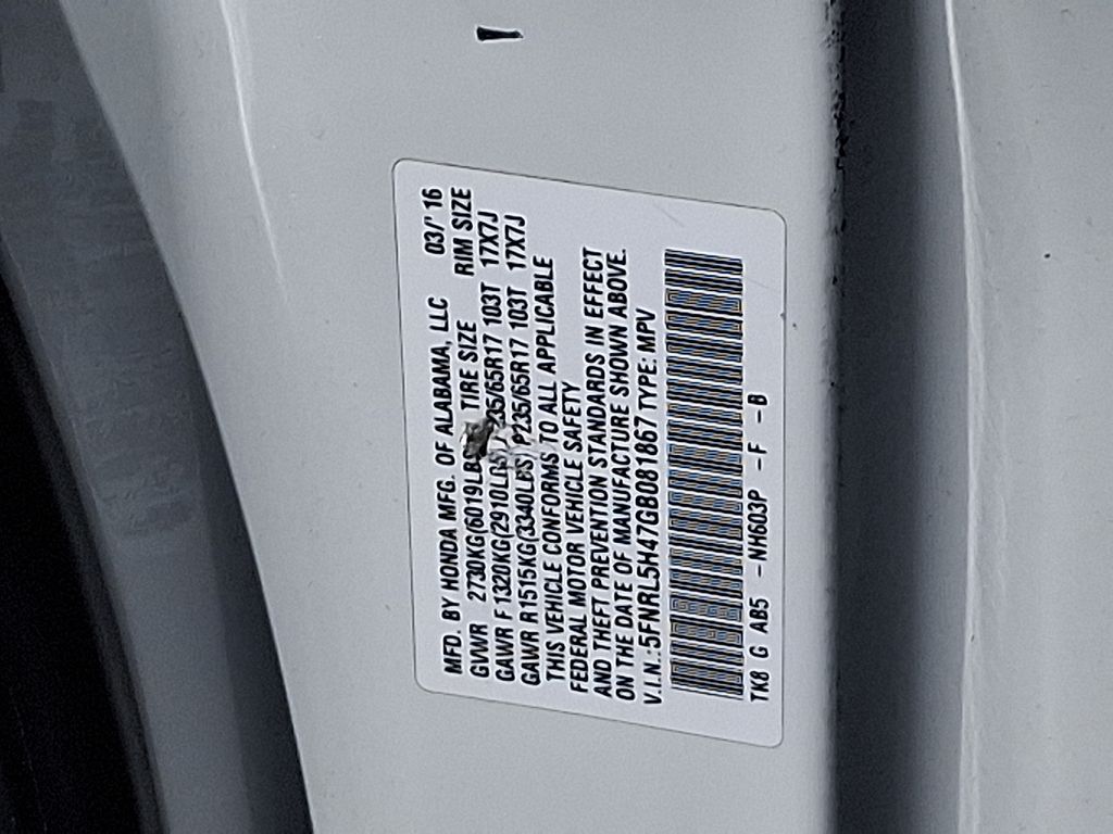 2016 Honda Odyssey EX 29