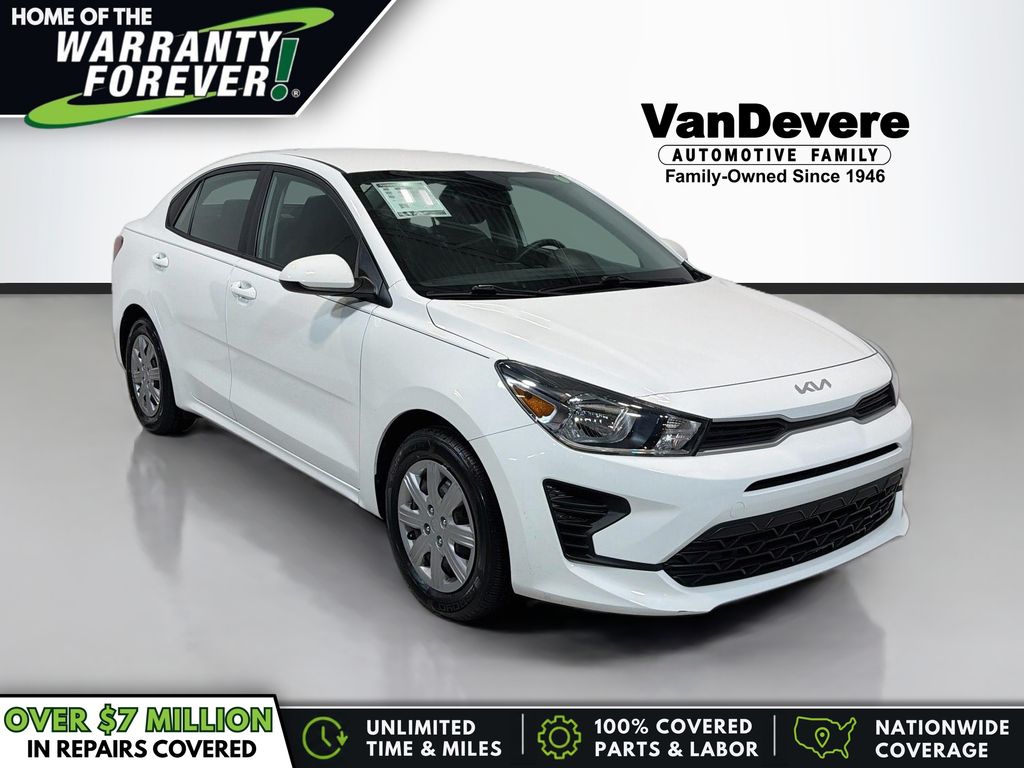 Clear White 2023 Kia Rio Sedan Front-Wheel Drive Continuously Variable Transmission