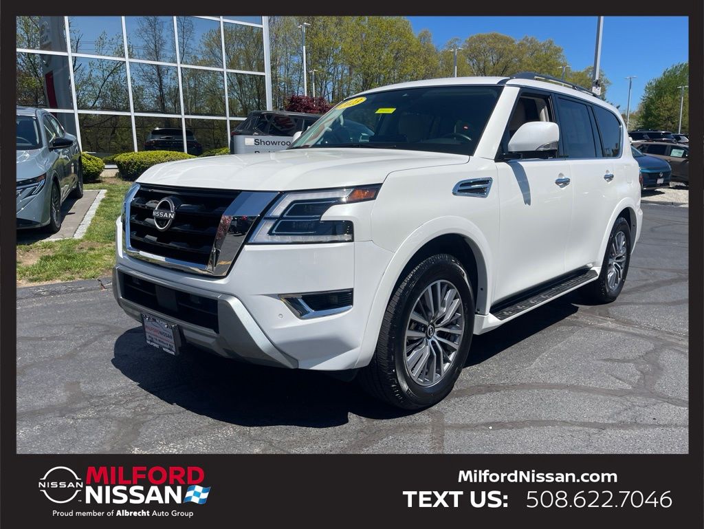 Aspen White Tricoat 2023 Nissan Armada SUV / Crossover Four-Wheel Drive 7-Speed Automatic