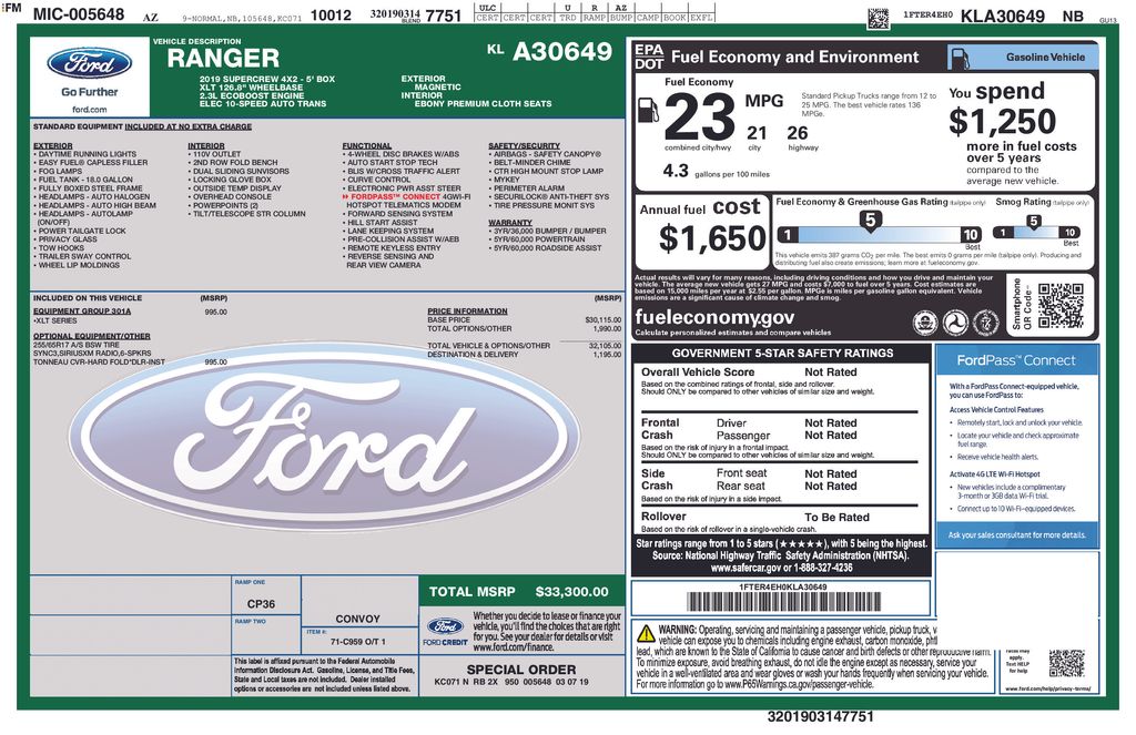 Used Car 2019 Ford Ranger  Xlt For Sale Under $15,000 In Austin, Texas