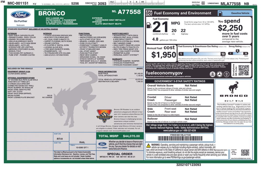 2021 Ford Bronco Outer Banks