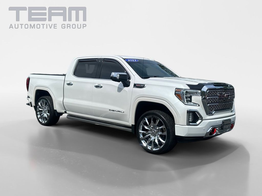 White Frost Tricoat 2021 GMC Sierra 1500 Denali Crew Cab 4WD Pickup Truck Four-Wheel Drive Automatic