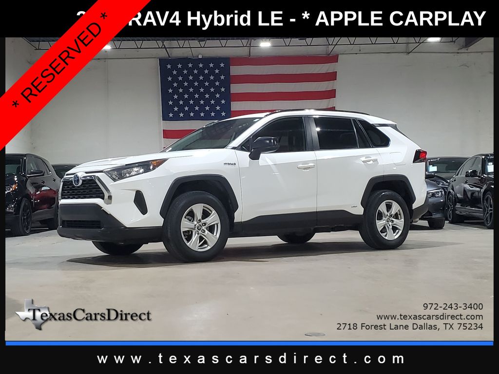 Super White 2019 Toyota RAV4 Hybrid LE AWD SUV / Crossover All-Wheel Drive Continuously Variable Transmission