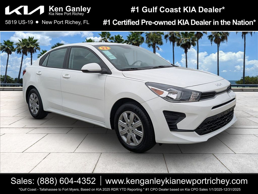 Clear White 2022 Kia Rio Sedan Front-Wheel Drive Continuously Variable Transmission