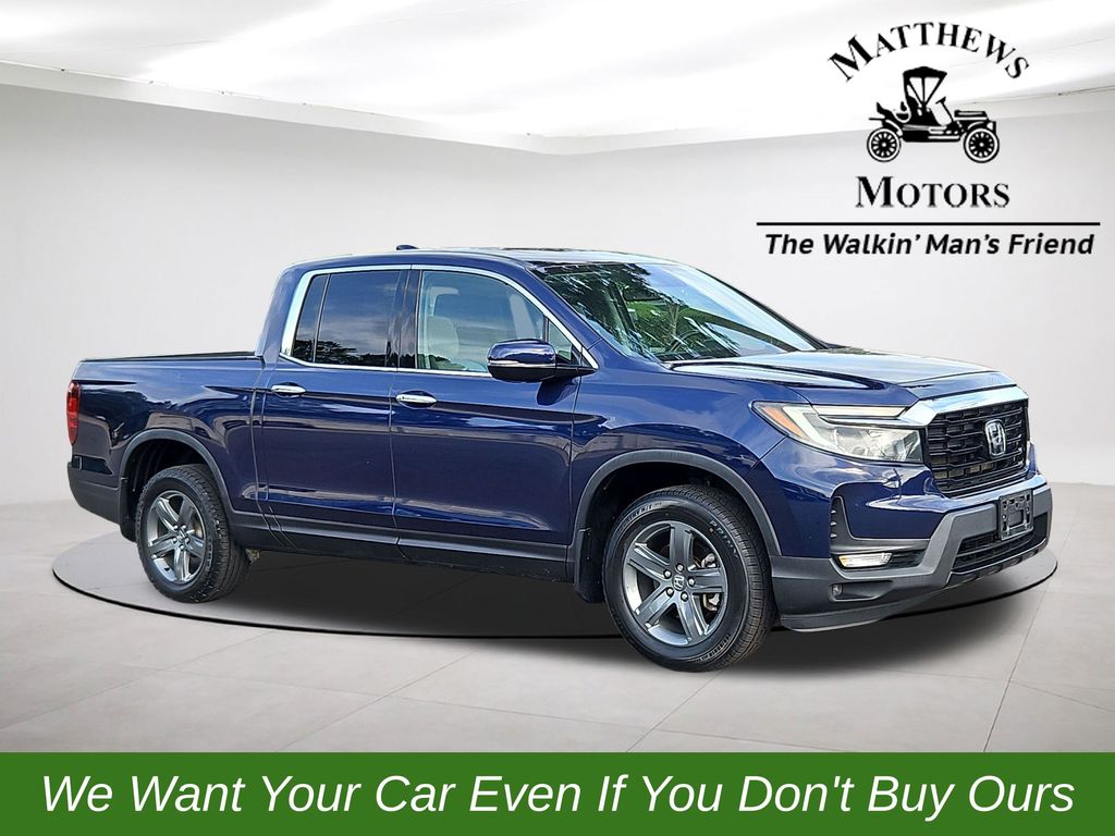 Blue 2023 Honda Ridgeline RTL-E AWD Pickup Truck All-Wheel Drive 9-Speed Automatic