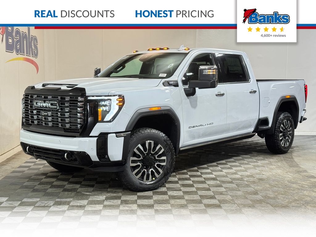 White 2026 GMC Sierra 2500HD Denali Ultimate Crew Cab 4WD Pickup Truck Four-Wheel Drive Automatic