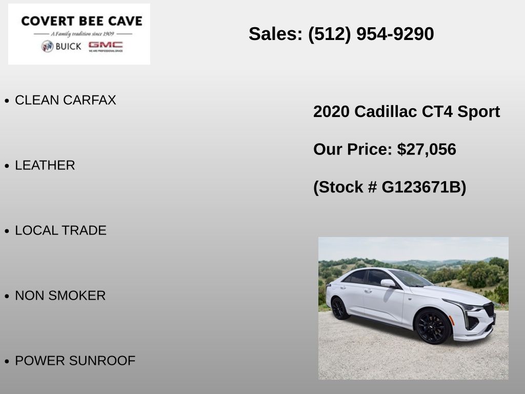 Used Car 2020 Cadillac Ct4  Sport For Sale Under $30,000 In Austin, Texas