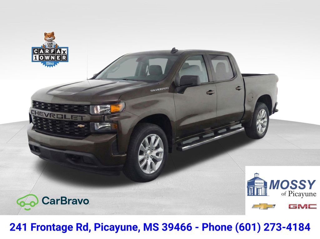 Havana Brown Metallic 2019 Chevrolet Silverado 1500 Custom Crew Cab 4WD Pickup Truck Four-Wheel Drive 6-Speed Automatic Overdrive
