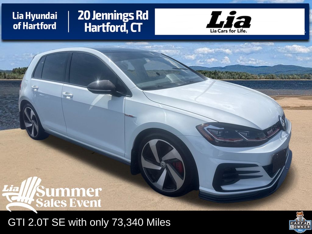 White Silver Metallic 2019 Volkswagen Golf GTI Hatchback Front-Wheel Drive 7-Speed Dual Clutch