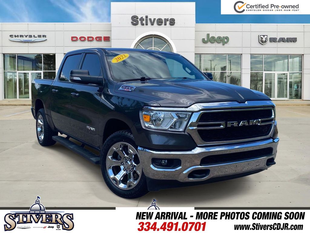 Gray (Granite Crystal Metallic Clearcoat) 2022 RAM 1500 Pickup Truck Four-Wheel Drive 8-Speed Automatic