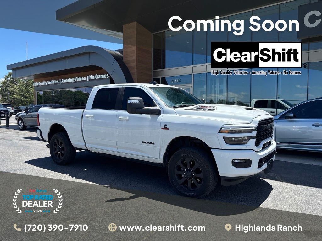 Bright White Clearcoat 2025 RAM 3500 Laramie Crew Cab 4WD Pickup Truck Four-Wheel Drive 8-Speed Automatic