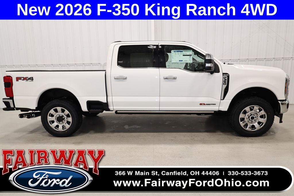 Star White Metallic Tri-Coat 2026 Ford F-350 Super Duty King Ranch Crew Cab 4WD Pickup Truck Four-Wheel Drive Automatic