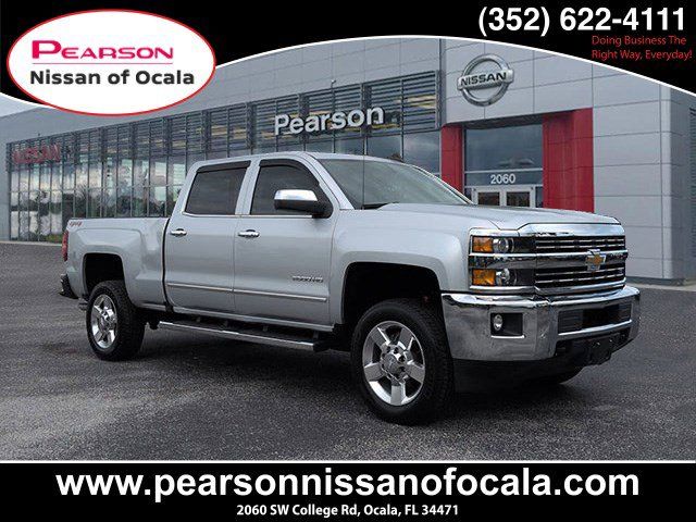 Silver Ice Metallic 2016 Chevrolet Silverado 2500HD LTZ Crew Cab 4WD Pickup Truck Four-Wheel Drive 6-Speed Automatic Overdrive