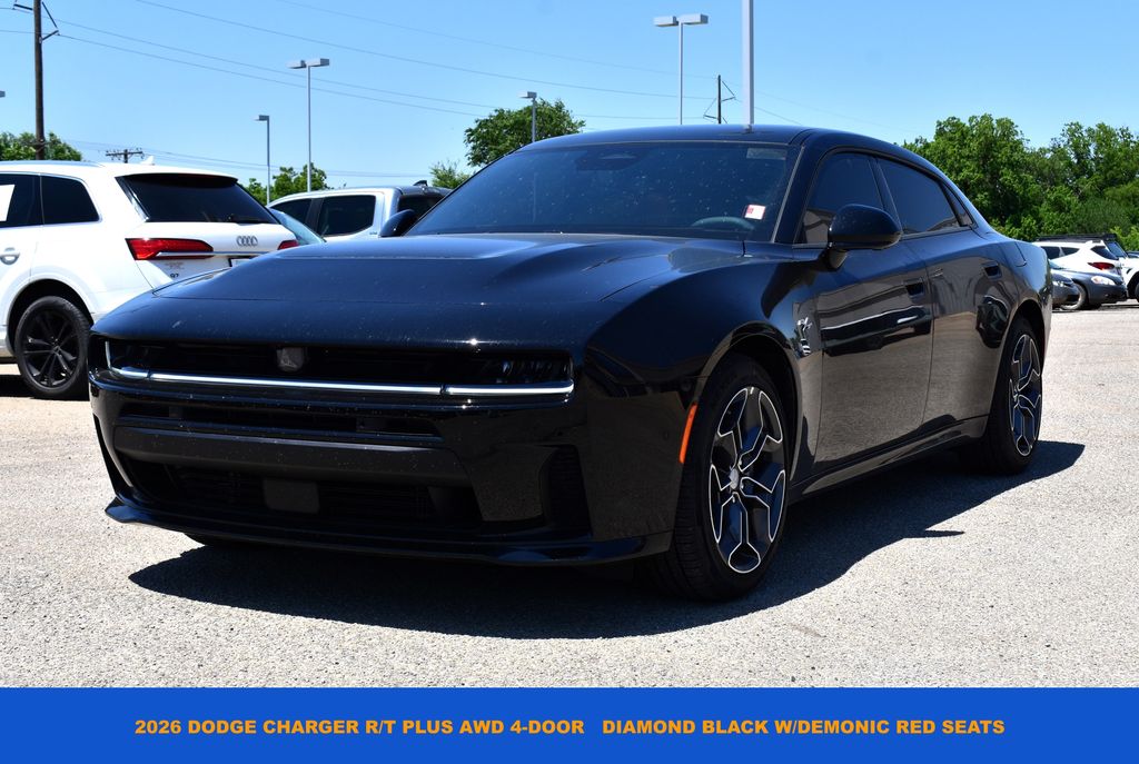 Diamond Black Crystal Pearlcoat 2026 Dodge Charger R/T Plus Sedan AWD Sedan All-Wheel Drive 8-Speed Automatic