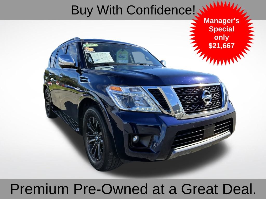 Hermosa Blue Pearl 2019 Nissan Armada Platinum RWD SUV / Crossover 4X2 7-Speed Automatic