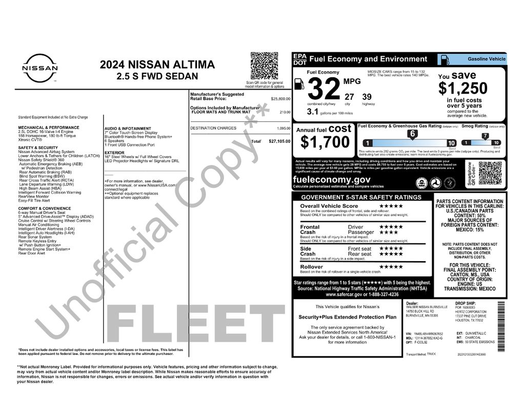 Used 2024 Nissan Altima Sedan