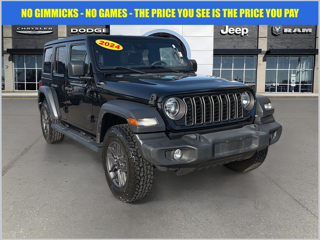 Black Clearcoat 2024 Jeep Wrangler Sport S 4-Door 4WD SUV / Crossover Four-Wheel Drive 8-Speed Automatic